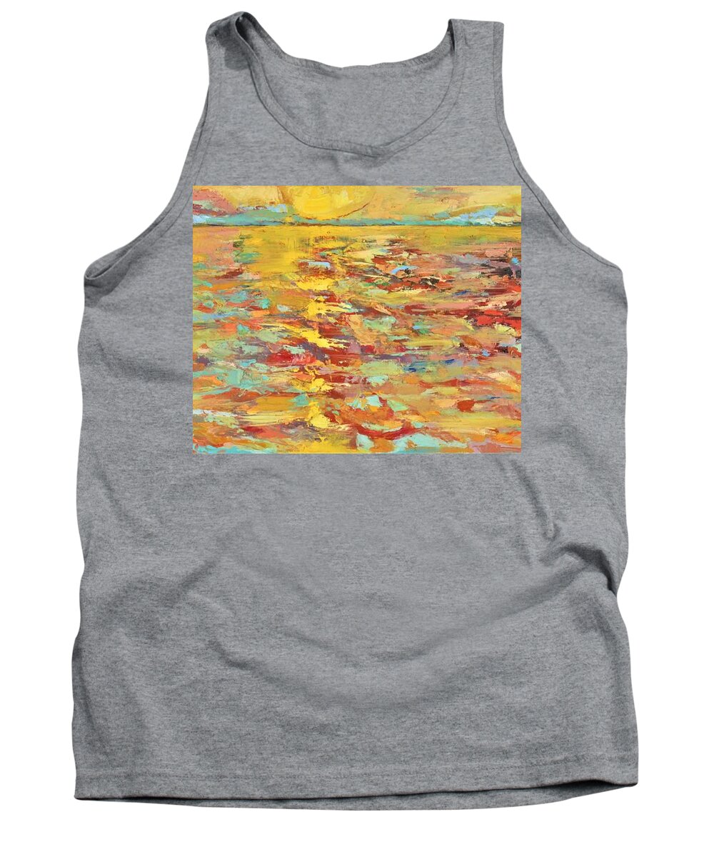 Sunny Tank Top featuring the painting Glisten by Linette Childs