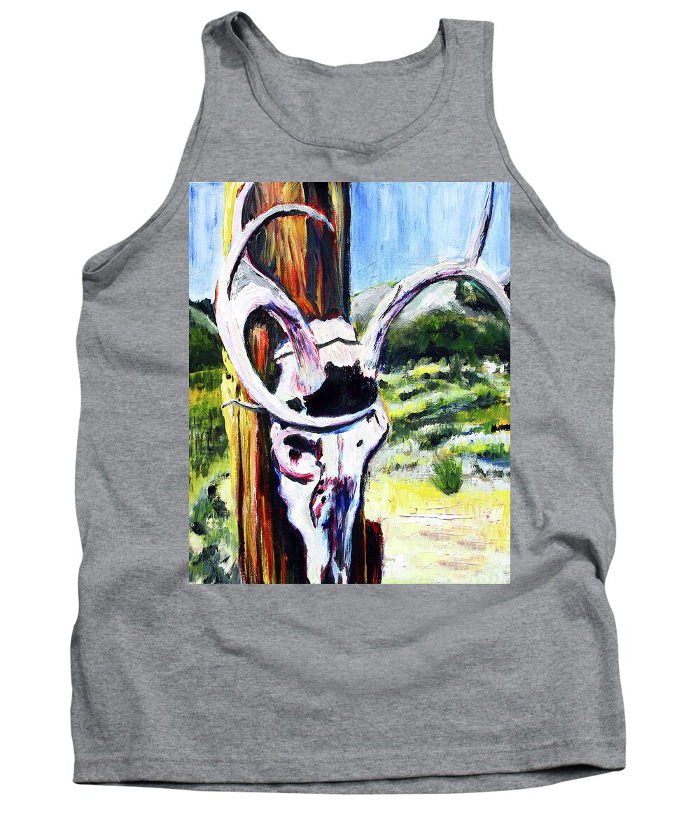 Texas Tank Top featuring the painting Texas Road Decoration by Frank Botello