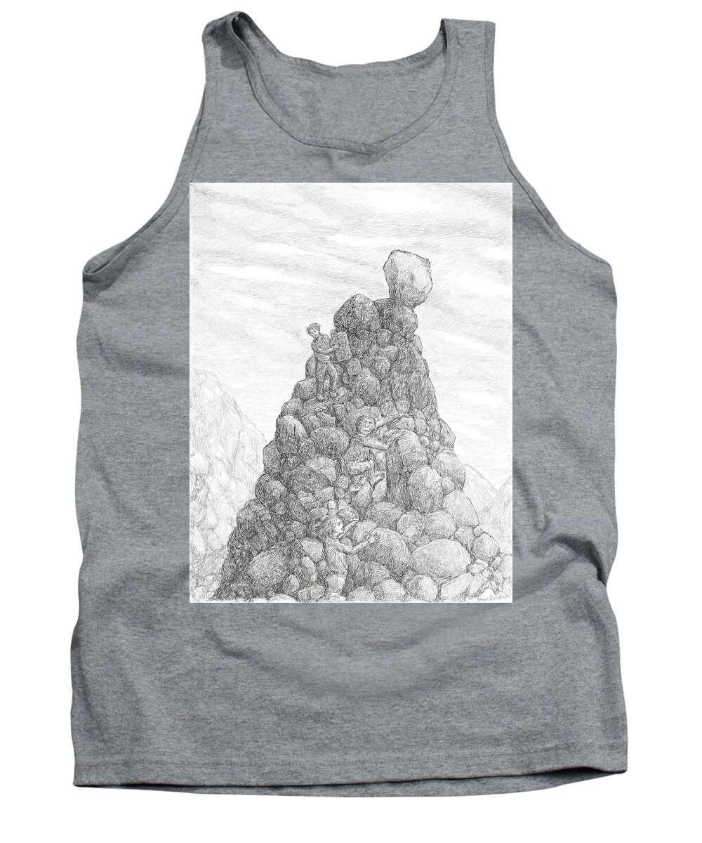 Climbing Tank Top featuring the digital art The Ascent by Steve Breslow