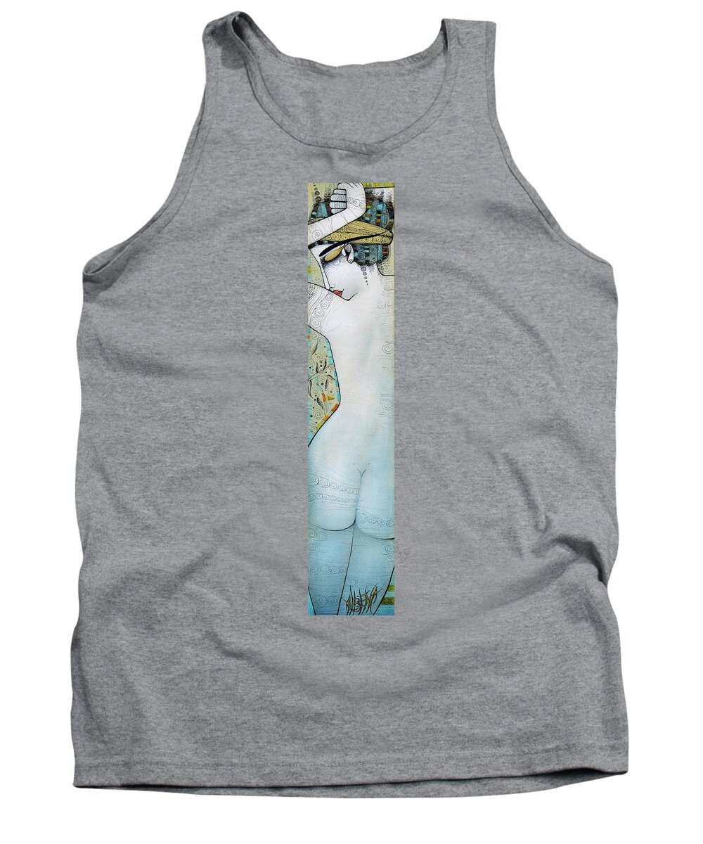 Albena Tank Top featuring the painting The bath by Albena Vatcheva