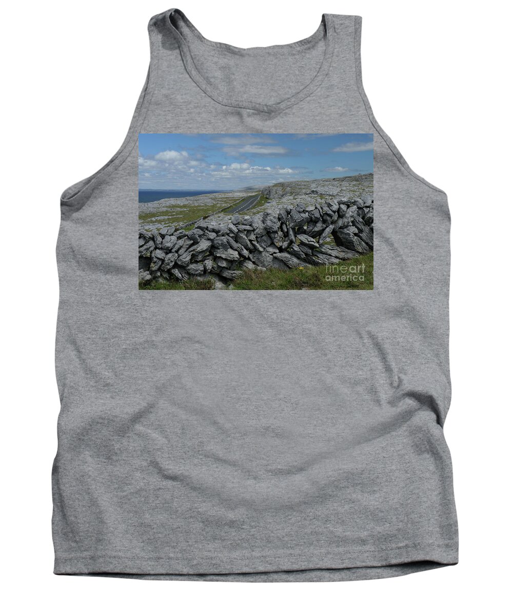 Burren Clare Ireland Photography Landscape Wildatlanticway Prints Canvas Sky Blue Rocks View Clouds Outdoors Wall Stone Tank Top featuring the photograph The Burren Co Clare by Peter Skelton