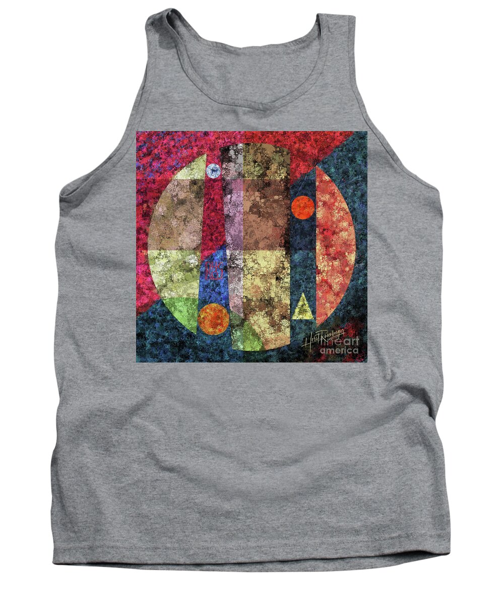Abstract Tank Top featuring the painting The Circle Is Multi Interrupted by Horst Rosenberger