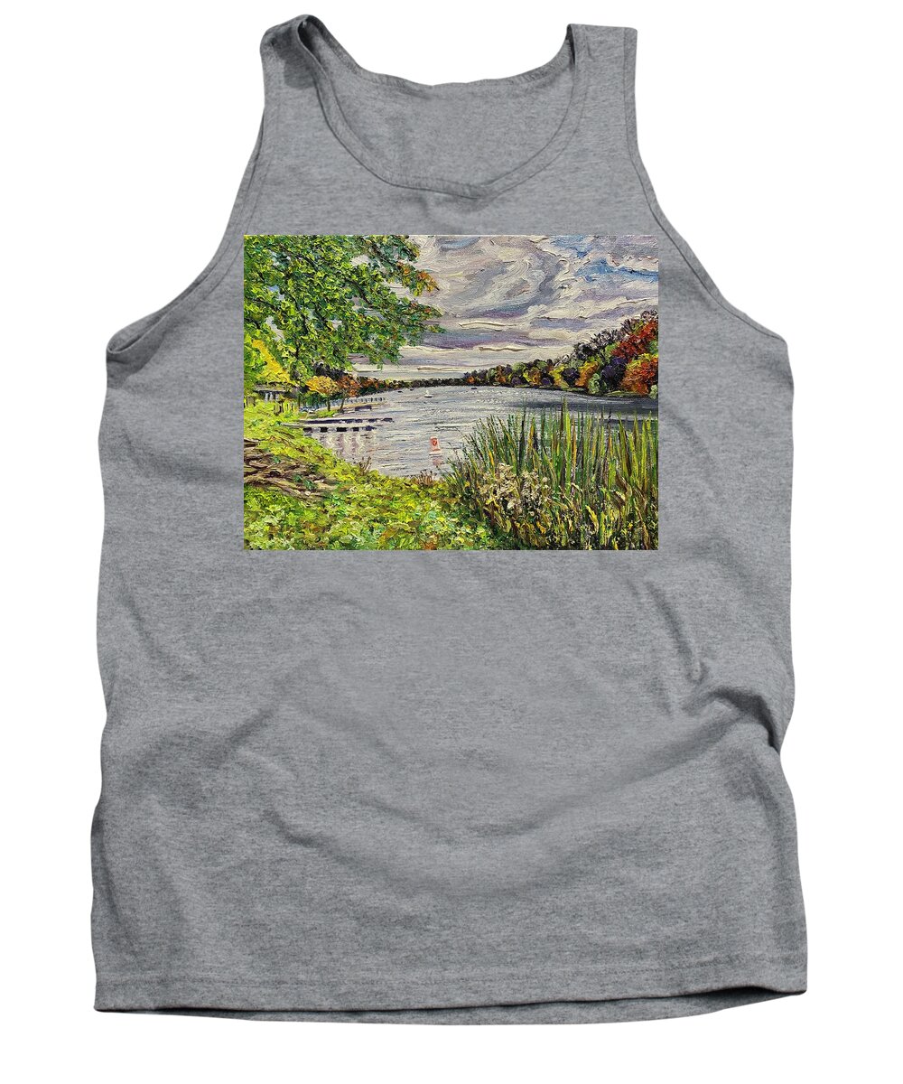 Congamond Tank Top featuring the painting The Congamond in Autumn by Richard Nowak
