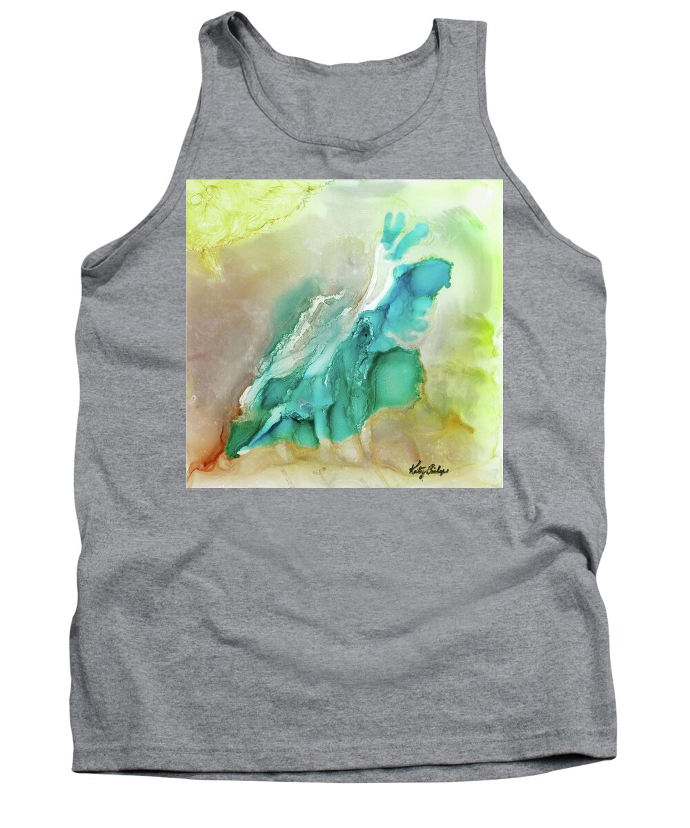 Abstract Tank Top featuring the painting The Crevice by Katy Bishop