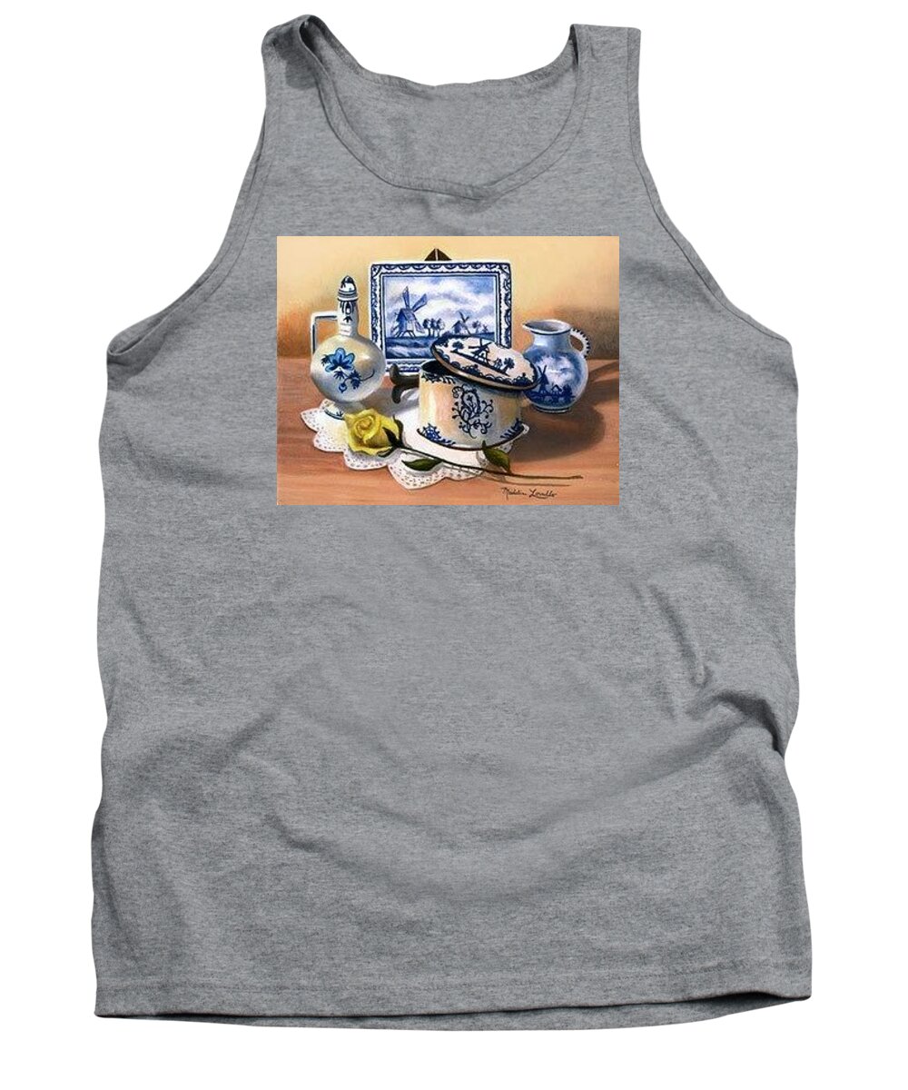 Oil On Linen Tank Top featuring the painting The Delft Collection by Madeline Lovallo