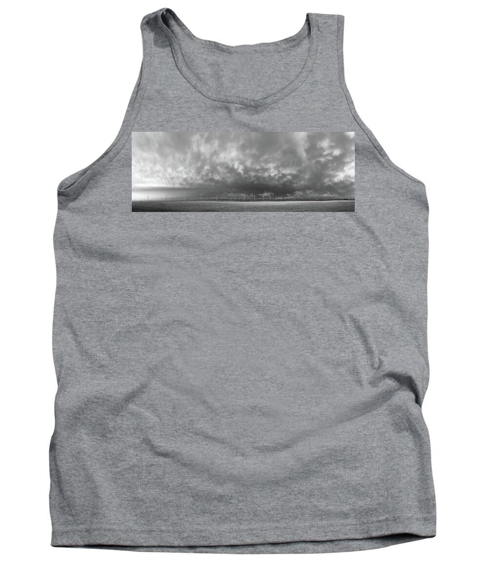 Black And White Photography Tank Top featuring the photograph The Effects of Wind-Floyd County, Texas by Richard Porter