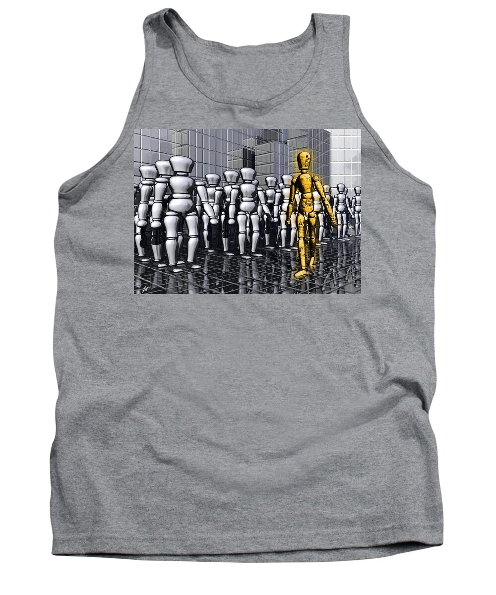 Distopia Tank Top featuring the digital art The Eventual Antiquity of Freedom by John Alexander