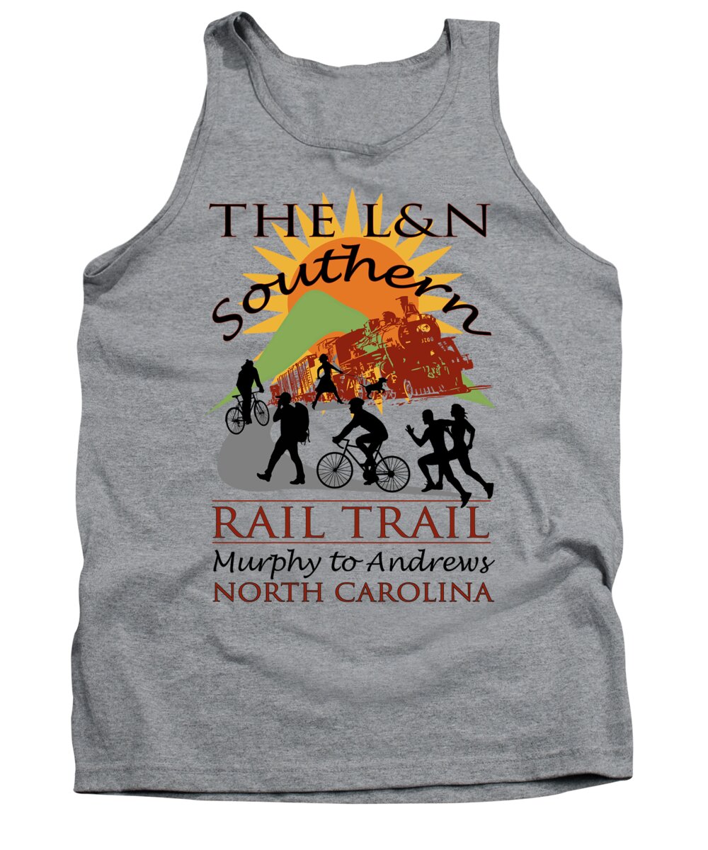 Train Tank Top featuring the digital art The L and N Southern Rail Trail by Debra and Dave Vanderlaan