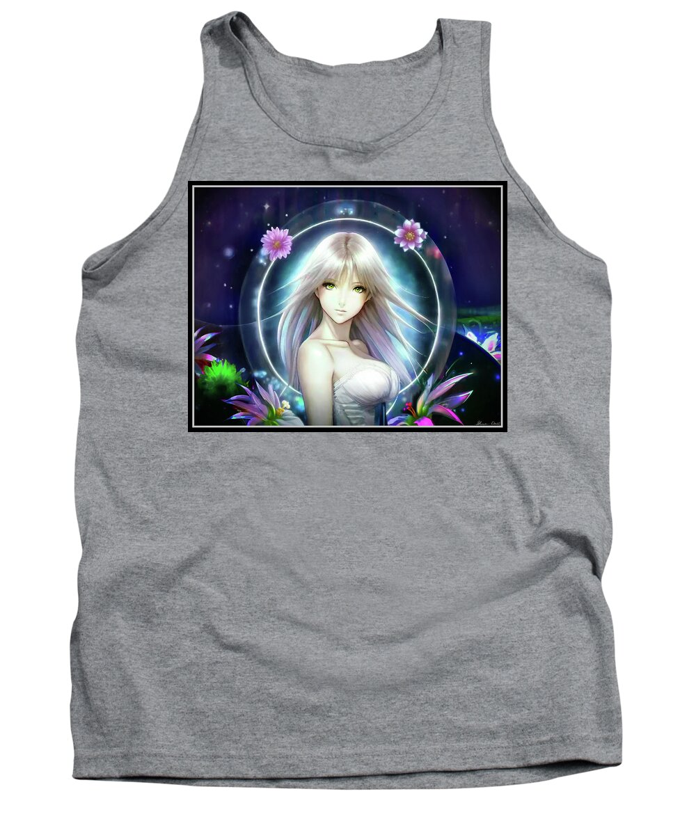 Healer Tank Top featuring the digital art The Lady of the Mystic Portal by Shawn Dall
