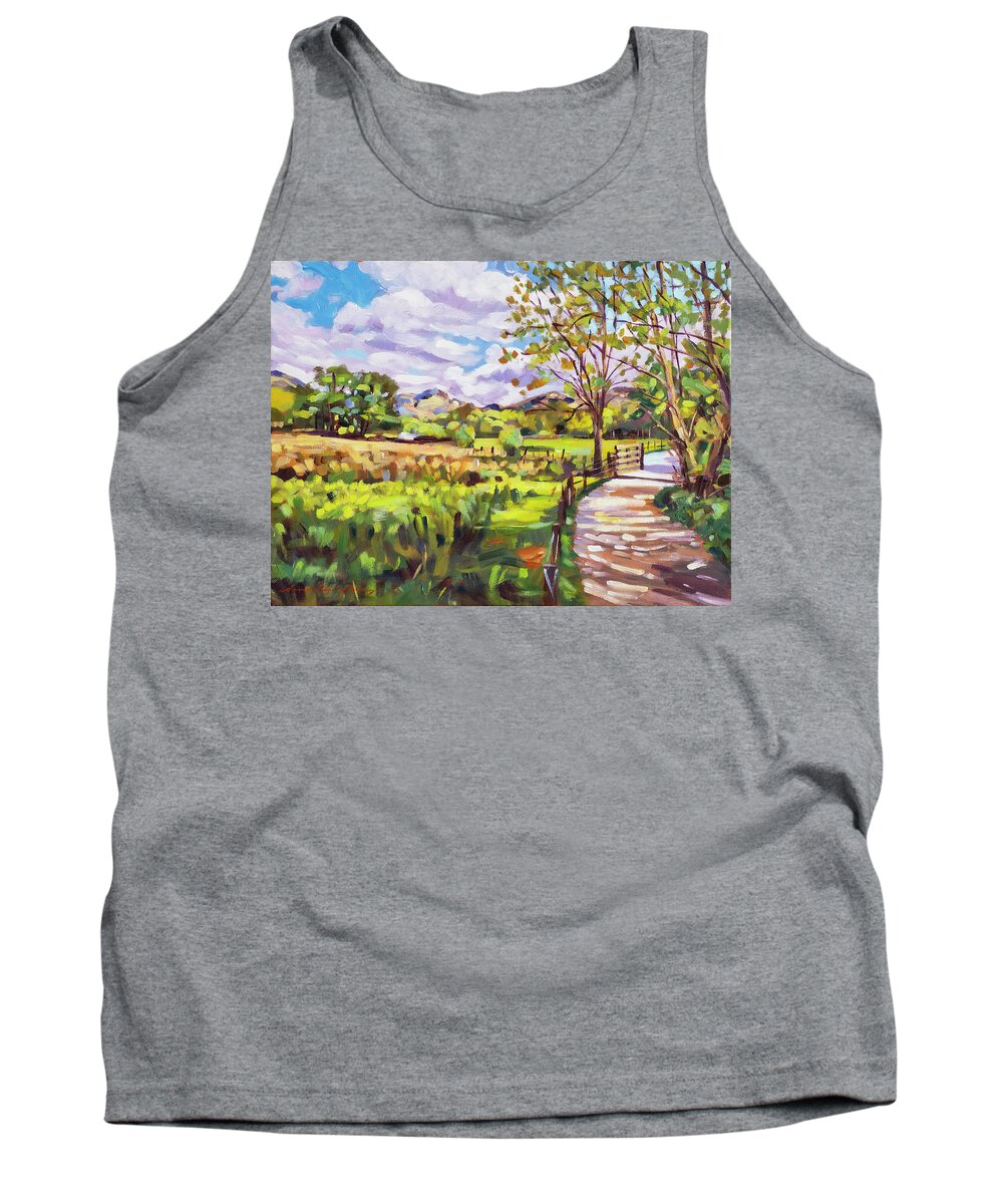 Pastoral Landscape Tank Top featuring the painting The Ride Home by David Lloyd Glover