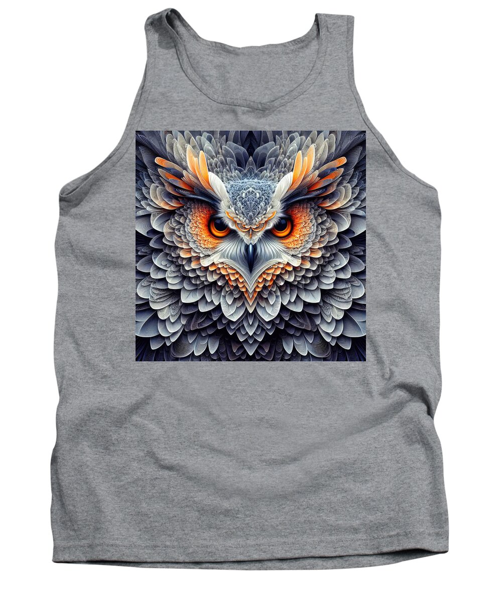 Digital Art Tank Top featuring the photograph The Sentinel of the Silken Feathers by Bill and Linda Tiepelman