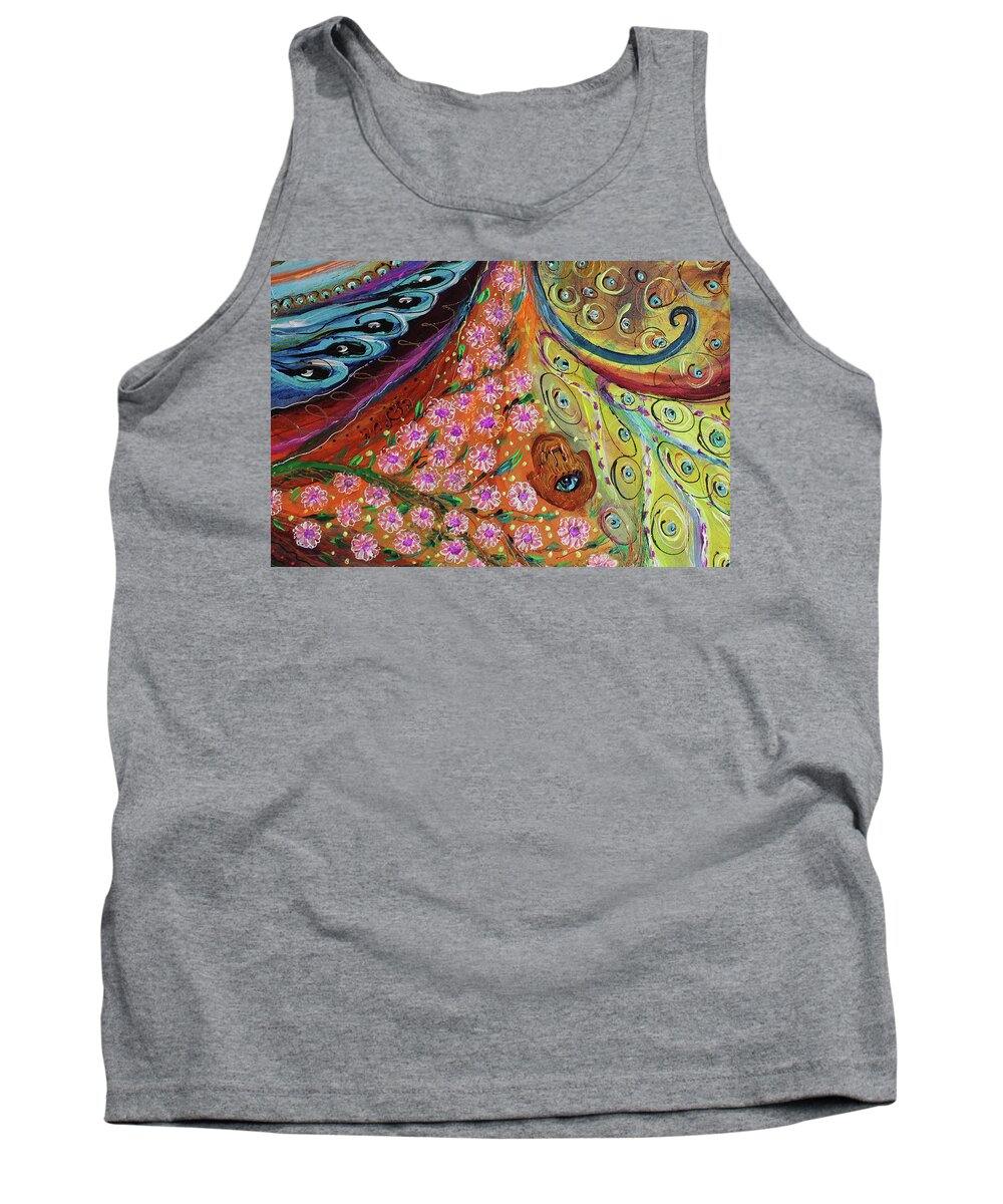 Angel Tank Top featuring the painting The song of Safed. Fragment 5 by Elena Kotliarker