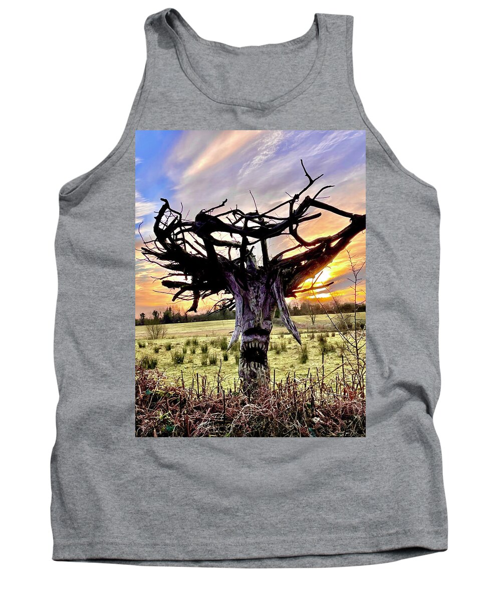 Sunset Bog Tank Top featuring the photograph The Trees Have Eyes by Six Months Of Walking
