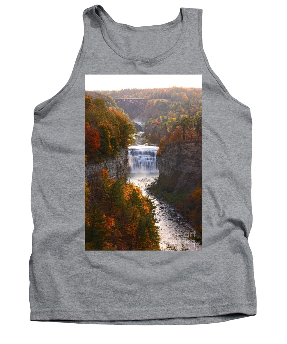 Middle Falls Tank Top featuring the photograph The Middle Falls of Letchworth State Park by Tony Lee