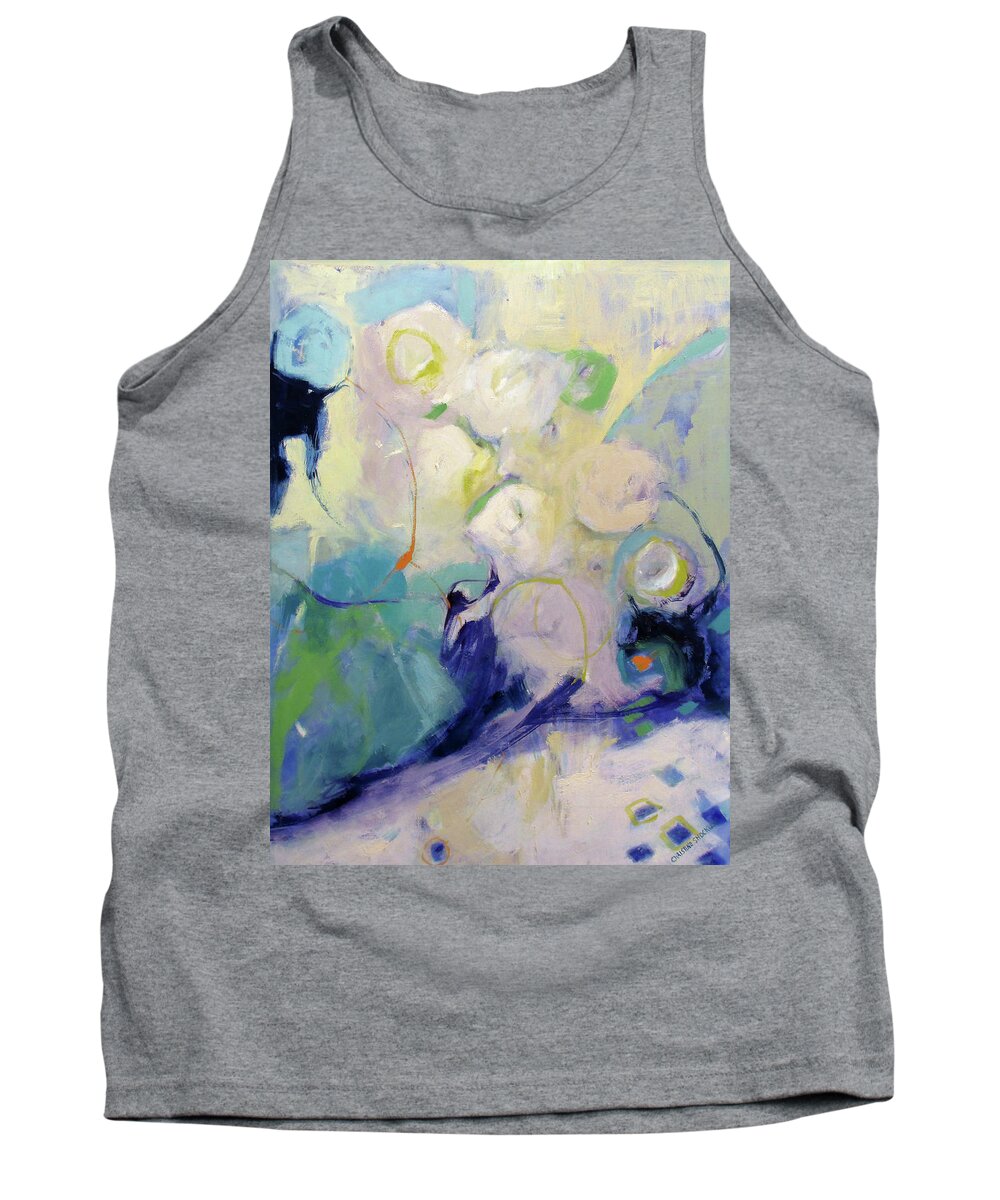 The White Dog Tank Top featuring the painting The White Dog by Chris Gholson