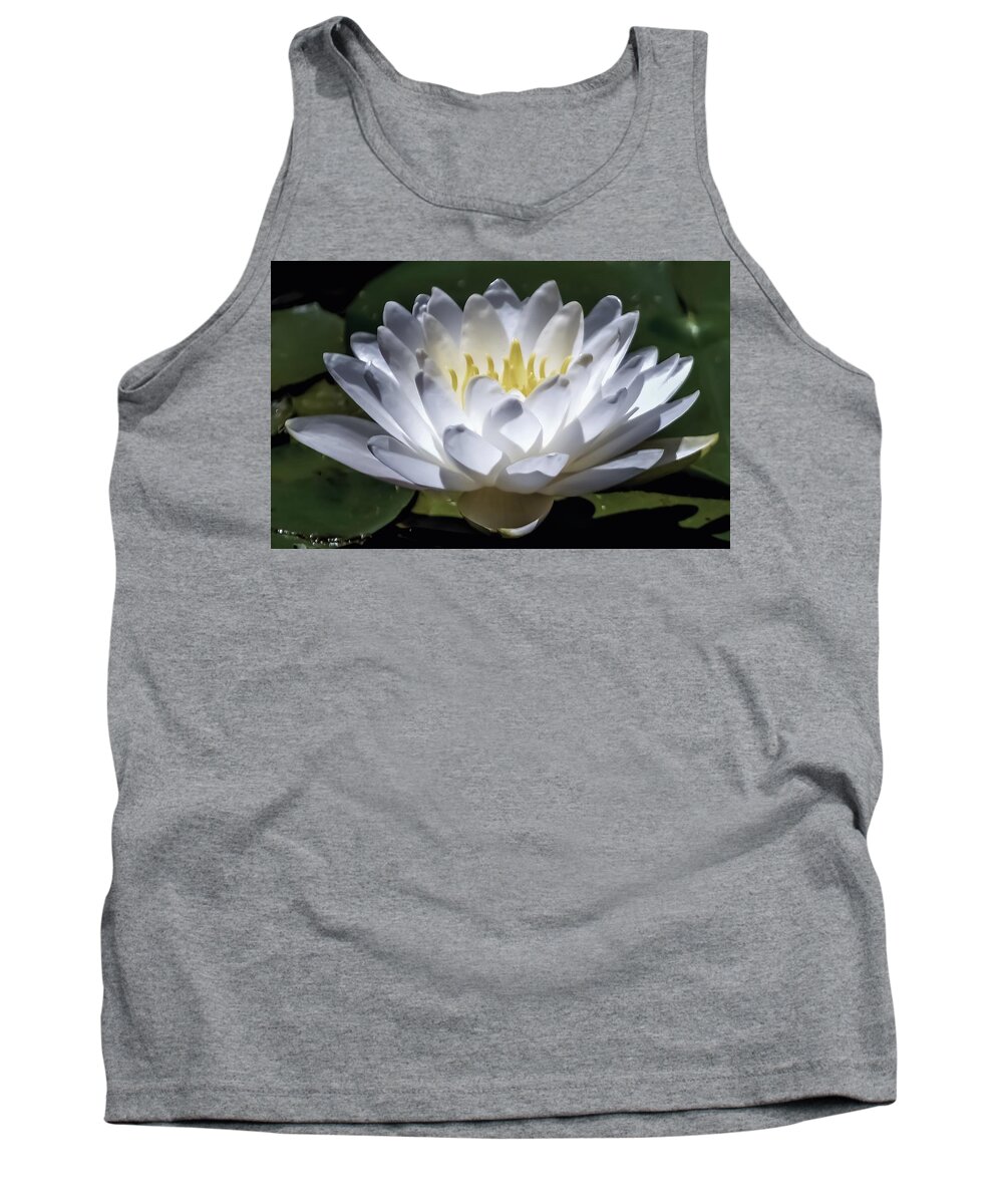 Purity Tank Top featuring the photograph The White Lotus by Christina McGoran