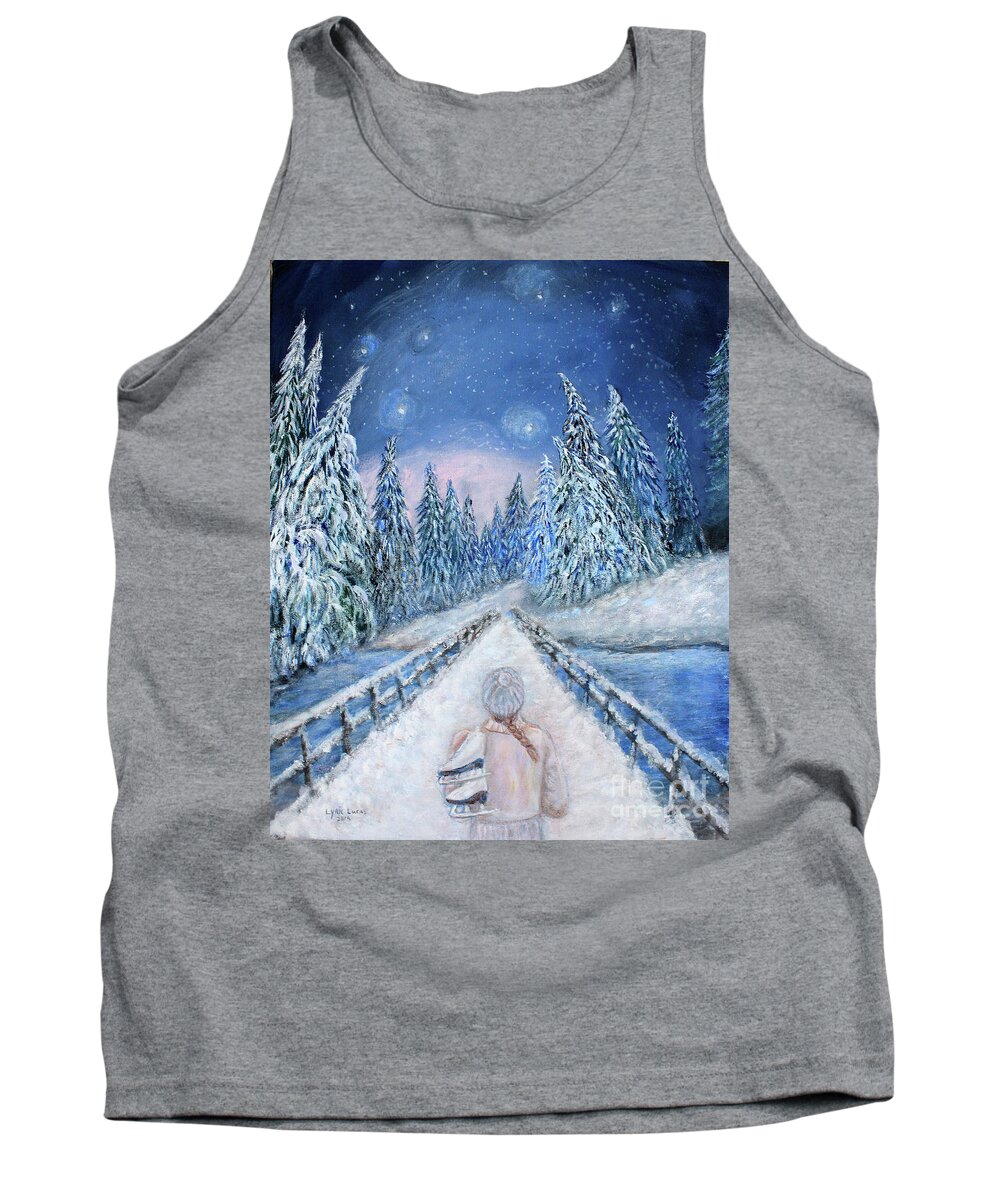 Fantasy Tank Top featuring the painting The Wonder of Winter by Lyric Lucas