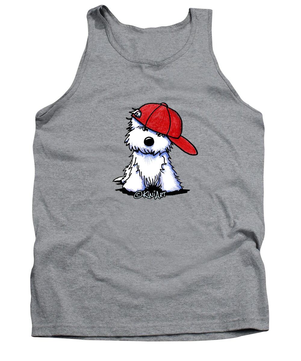 Westie Tank Top featuring the drawing Too Cool For School by Kim Niles aka KiniArt