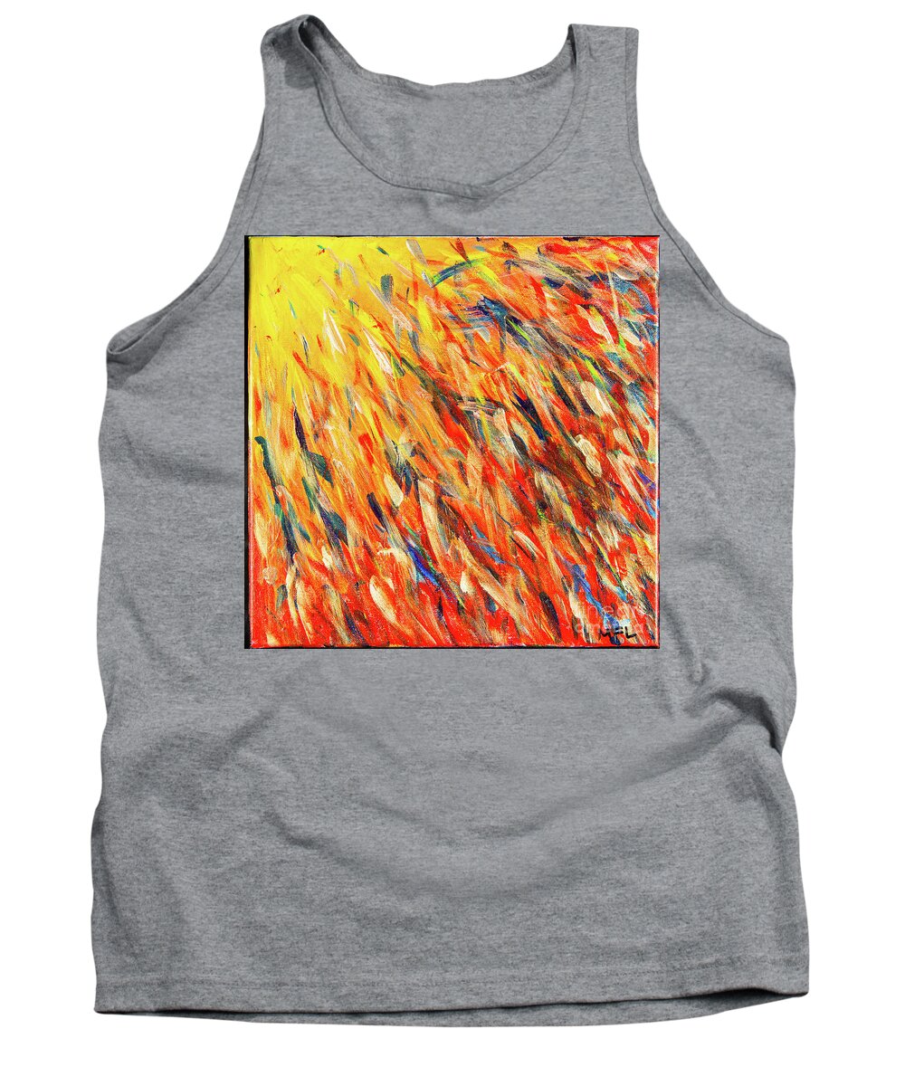 Abstract Tank Top featuring the digital art Toward The Light - Colorful Abstract Contemporary Acrylic Painting by Sambel Pedes