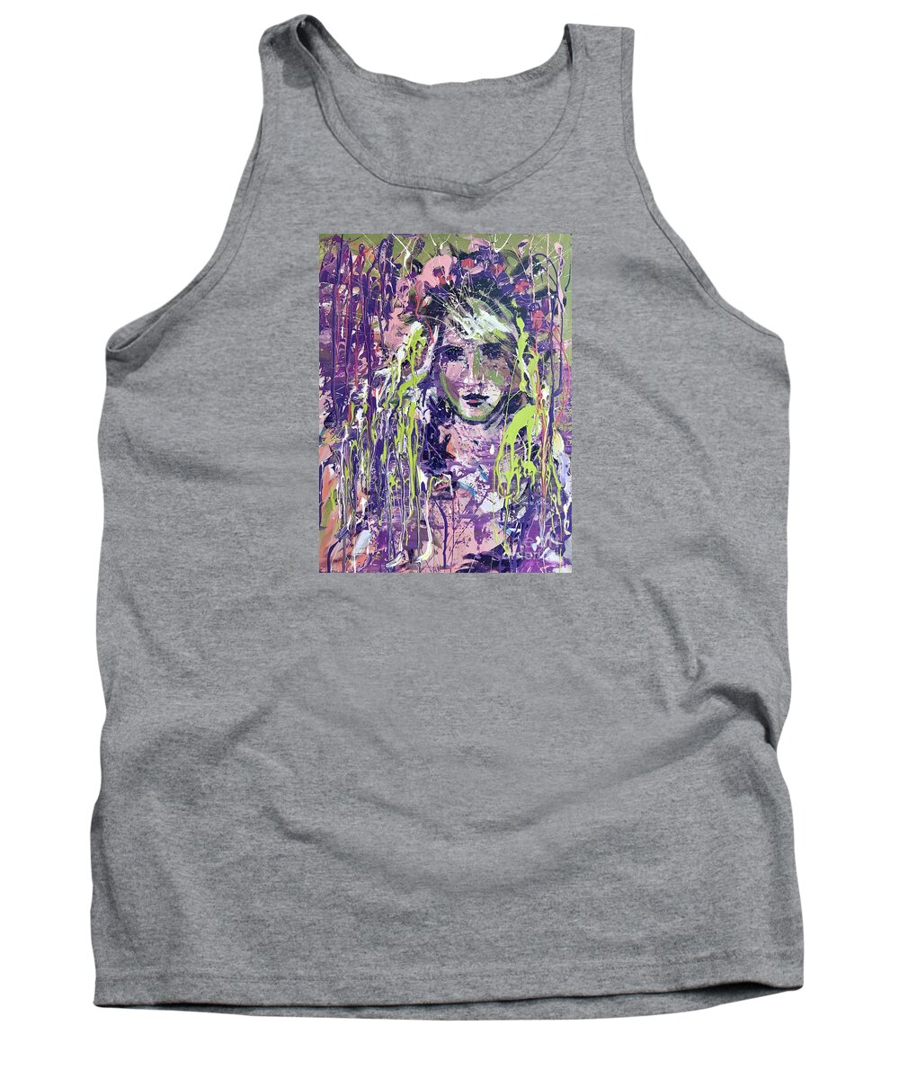 Angels Tank Top featuring the painting Transcend your fears by Monica Elena