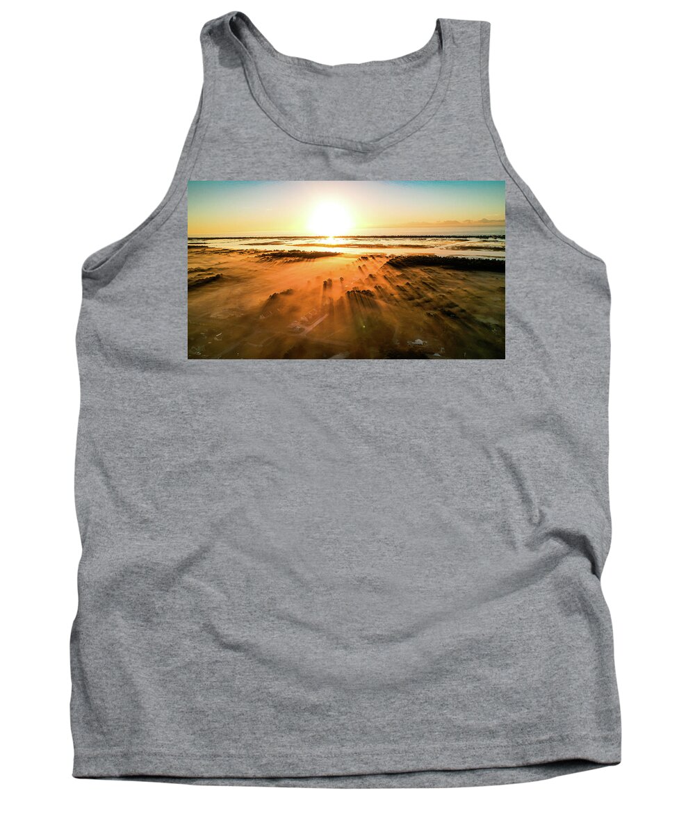 Fog Tank Top featuring the photograph Tree Tops Poking Through by Sand Catcher