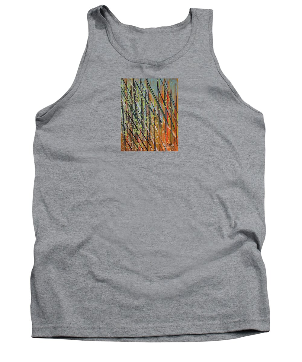 Trees Tank Top featuring the painting Trees at Goldhead by Corinne Carroll