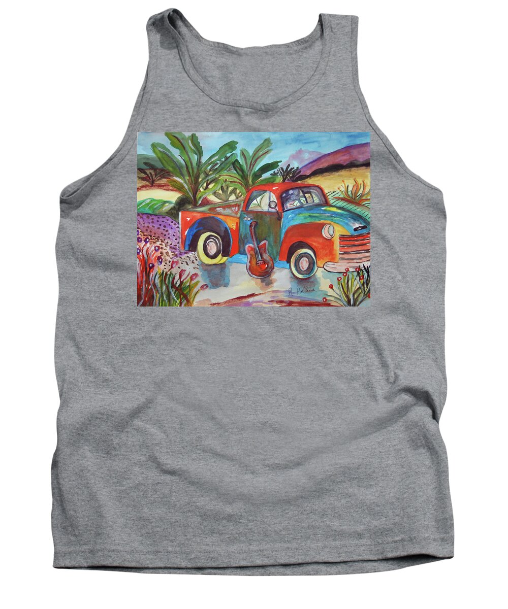 Truck Tank Top featuring the painting Truck, My Old Friend by Genevieve Holland