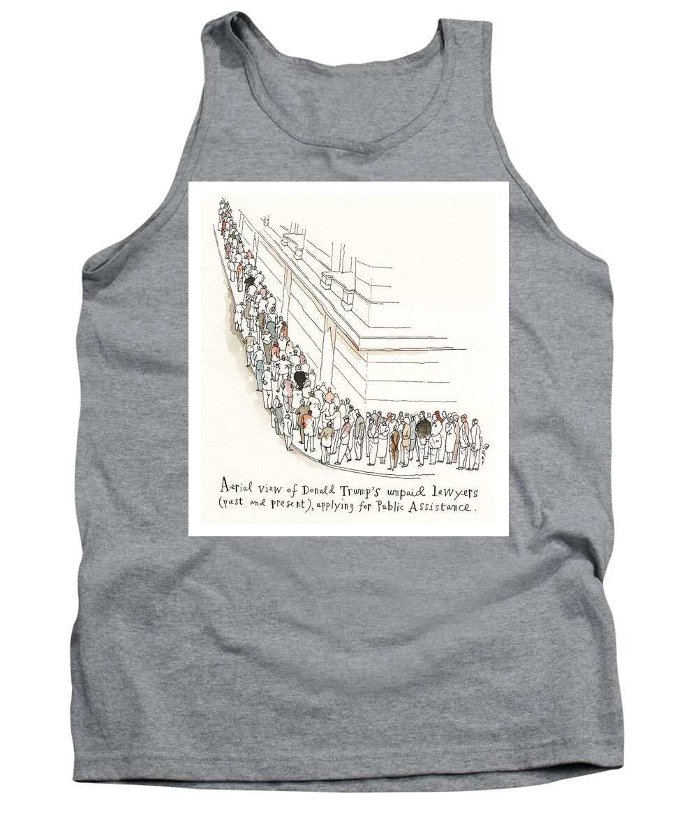 Trump's Lawyers Line Up Tank Top featuring the painting Trump's Lawyers Line Up by Barry Blitt
