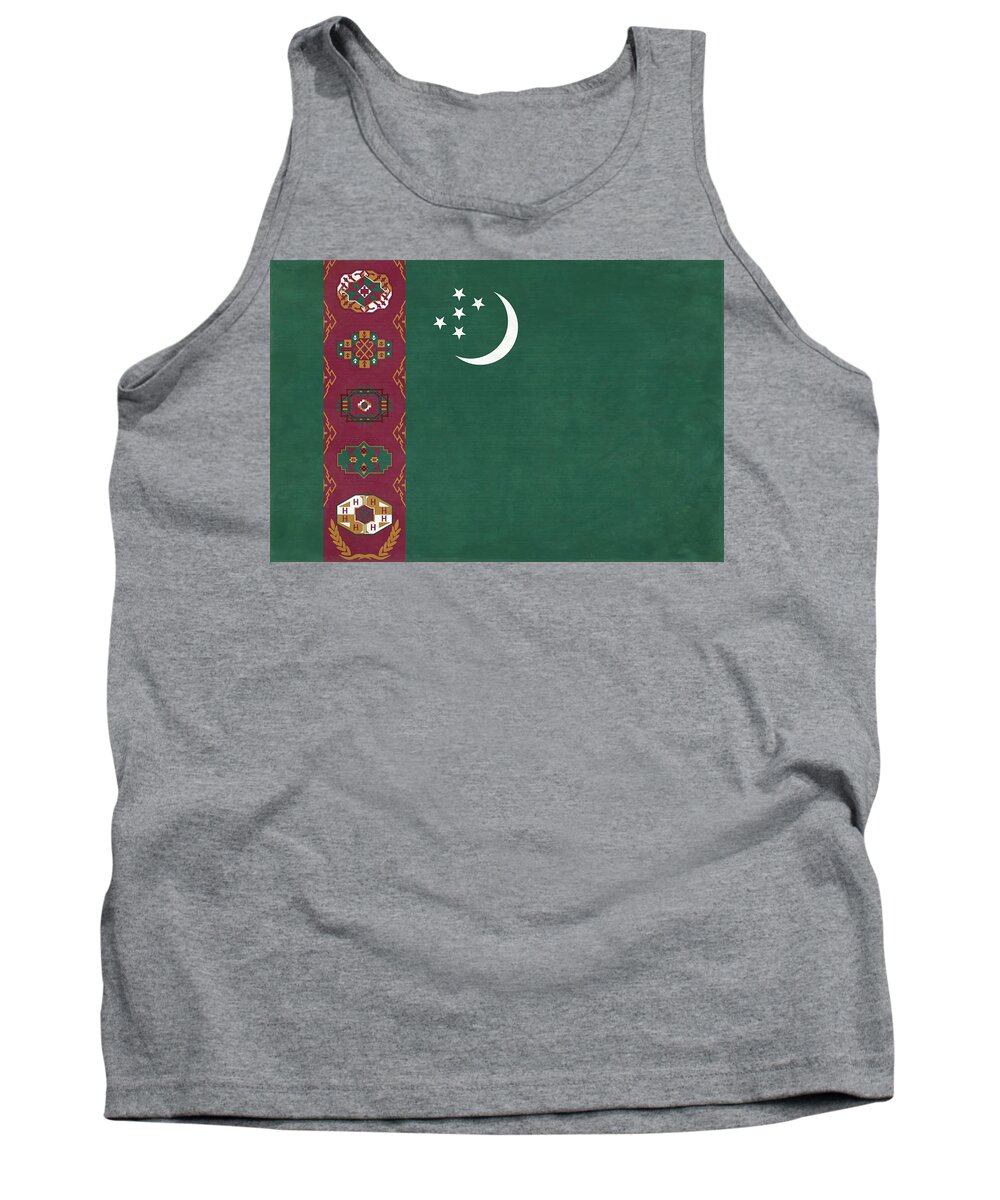 World Flag Tank Top featuring the digital art Turkmenistan Flag by Leslie Montgomery