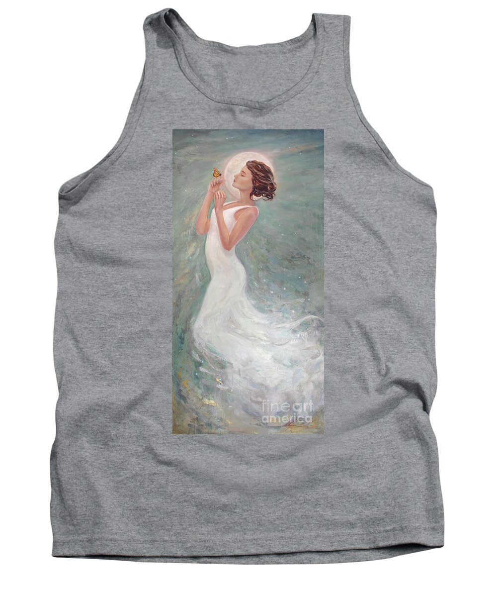 Fantasy Art Tank Top featuring the painting Twilight Summer Dream by Michael Rock