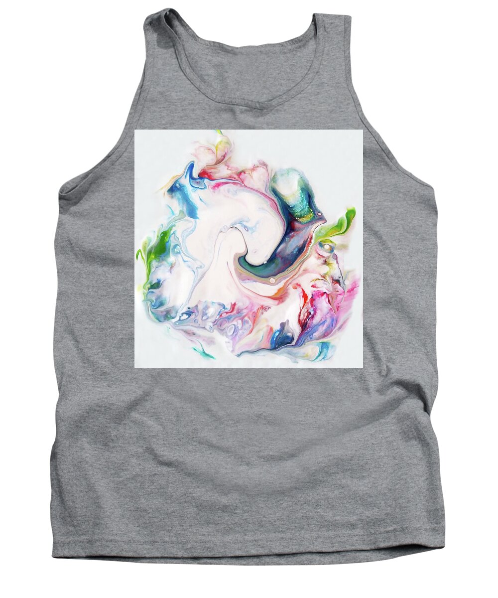 Abstract Tank Top featuring the painting Two Ways by Deborah Erlandson