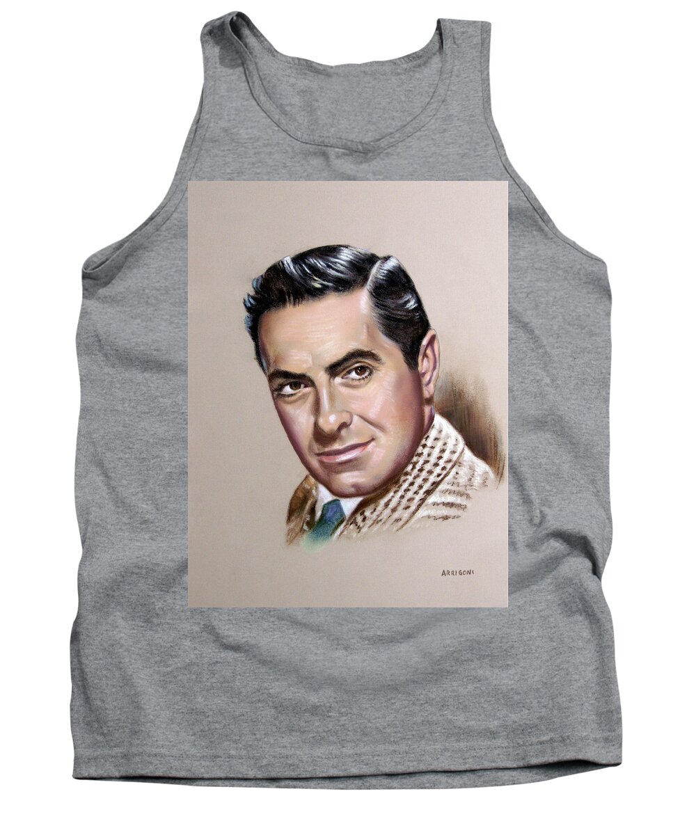 Tyrone Power Tank Top featuring the painting Tyrone Power by David Arrigoni