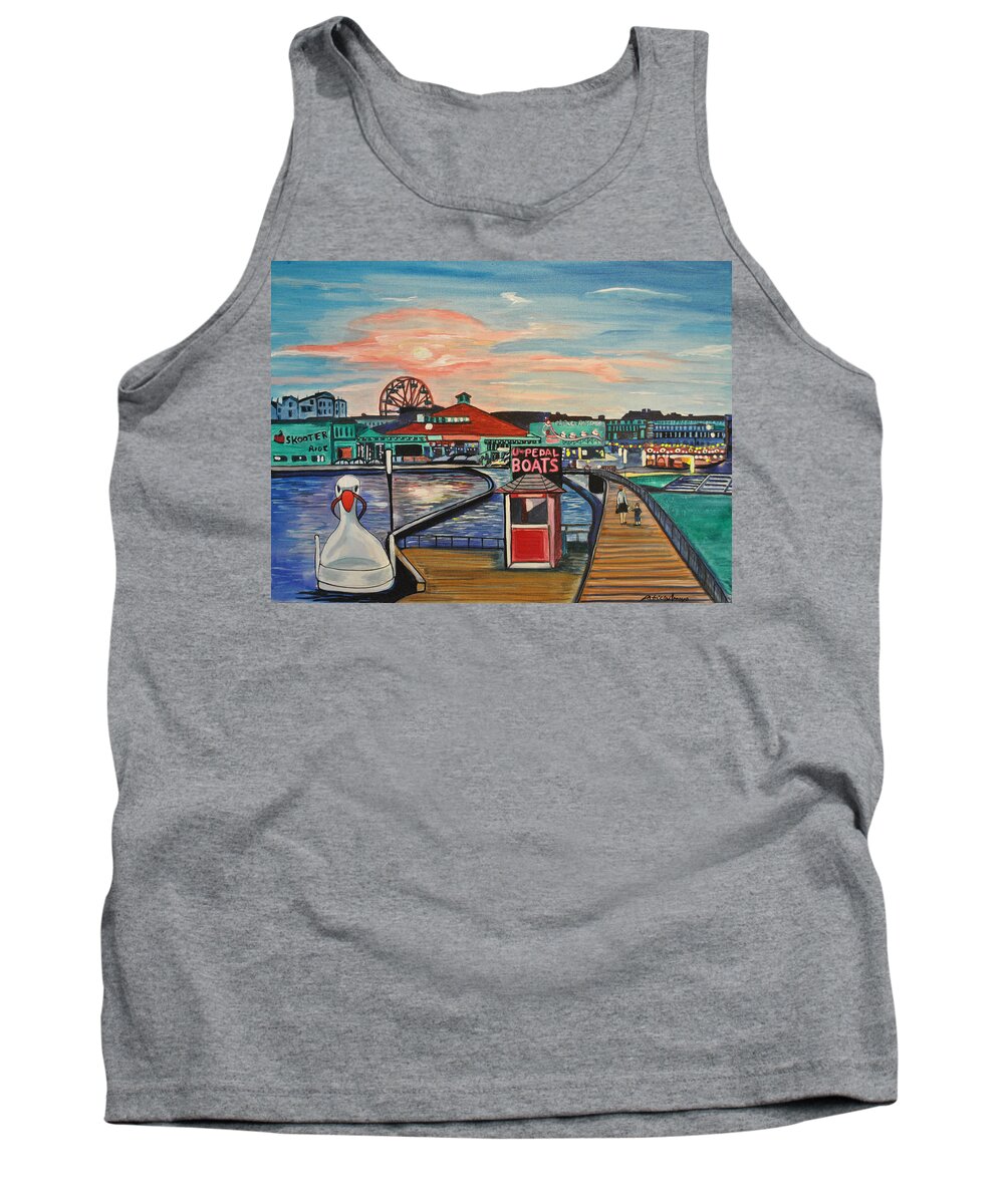 Asbury Art Tank Top featuring the painting U-Pedal the Boat by Patricia Arroyo