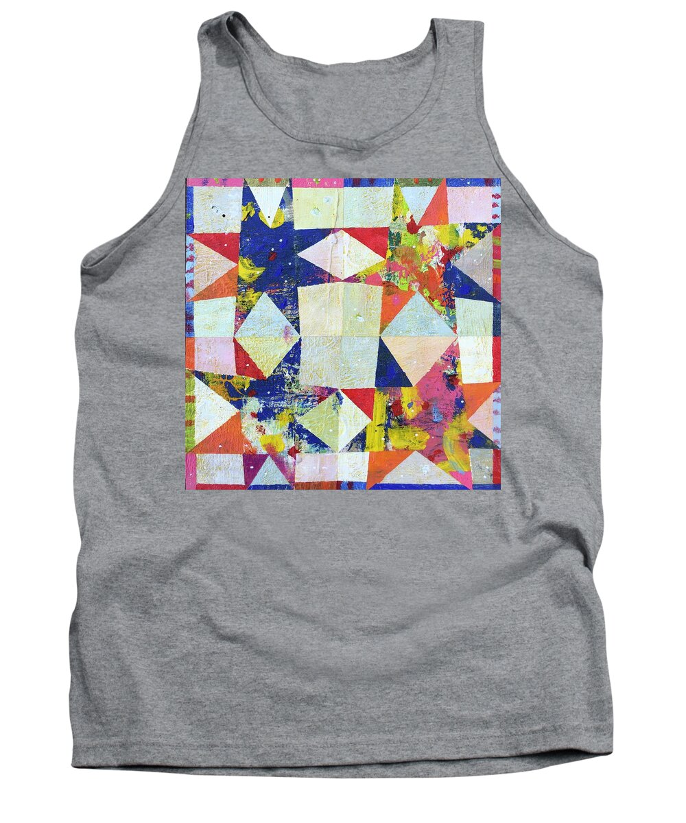 Stars Tank Top featuring the painting Uno, Dos, Tres, Cuatro by Cyndie Katz
