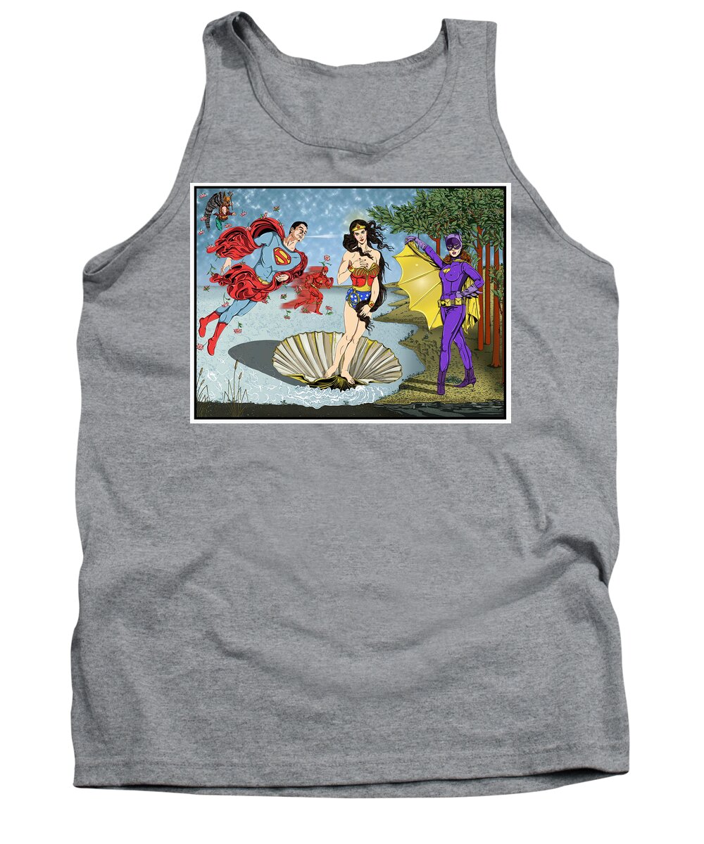 Illustration Tank Top featuring the digital art Untitled #5 from the New Gods Series by Christopher W Weeks