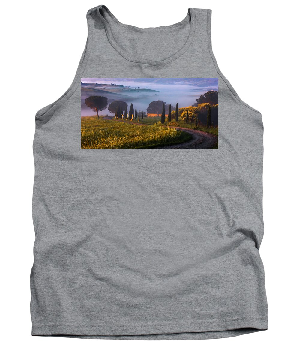 Italy Tank Top featuring the photograph Val d'Orcia by Evgeni Dinev