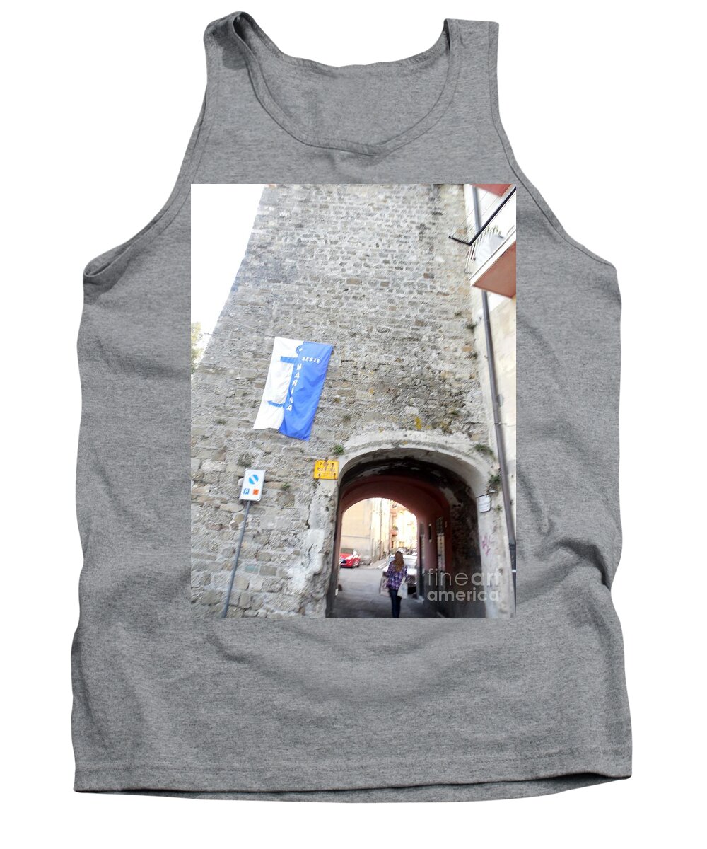Ventimiglia Tank Top featuring the photograph Ventimiglia Stone Archway by Aisha Isabelle