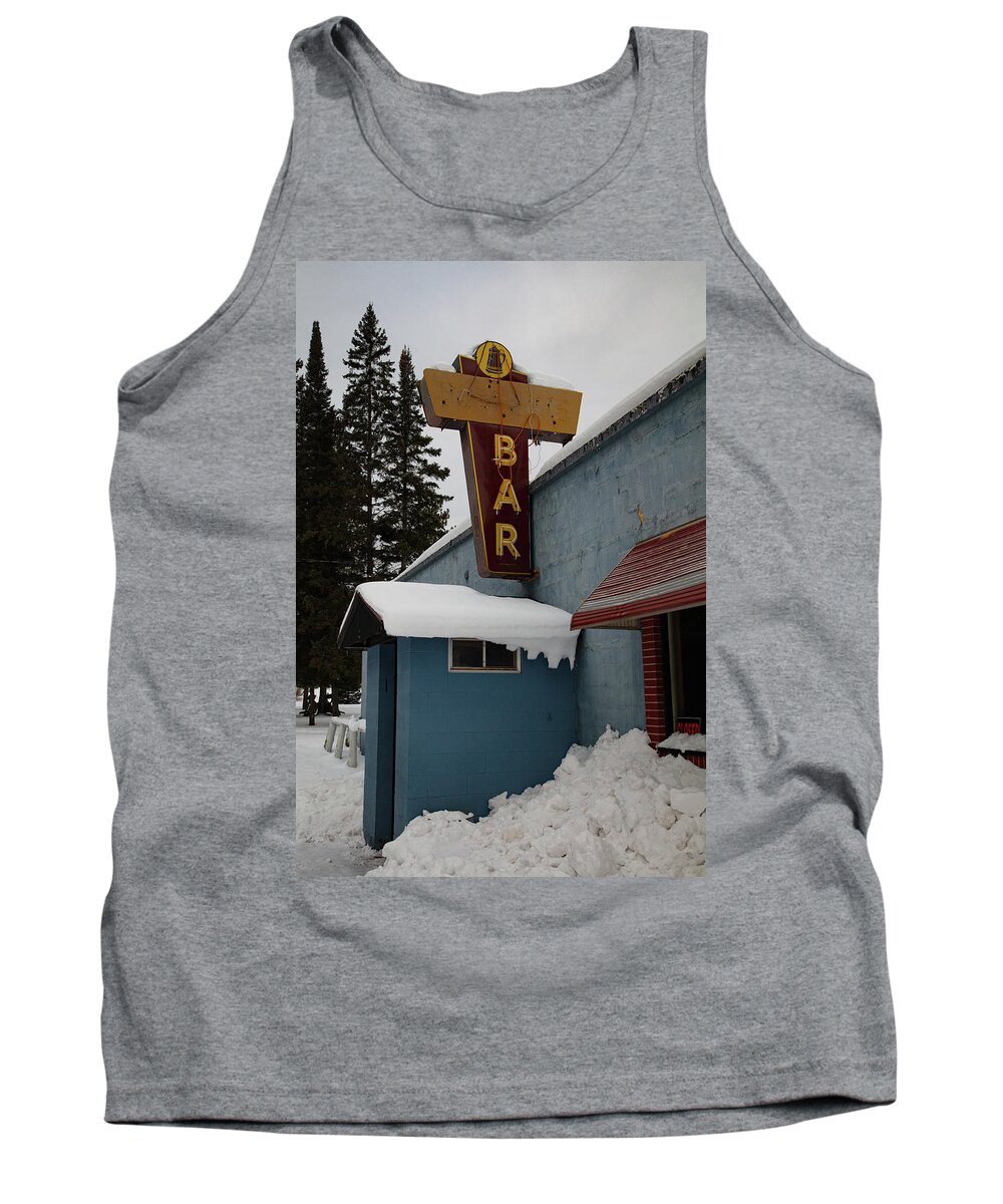 Alston Michigan Tank Top featuring the photograph Vintage bar sign in Alston Michigan by Eldon McGraw
