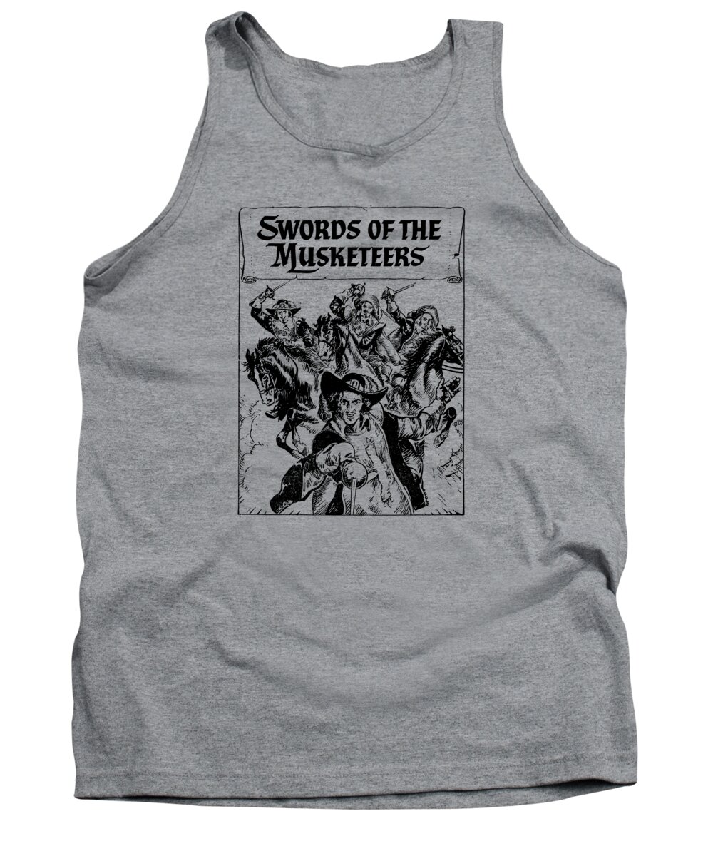 Comic Book Tank Top featuring the digital art Vintage musketeer comic by Madame Memento