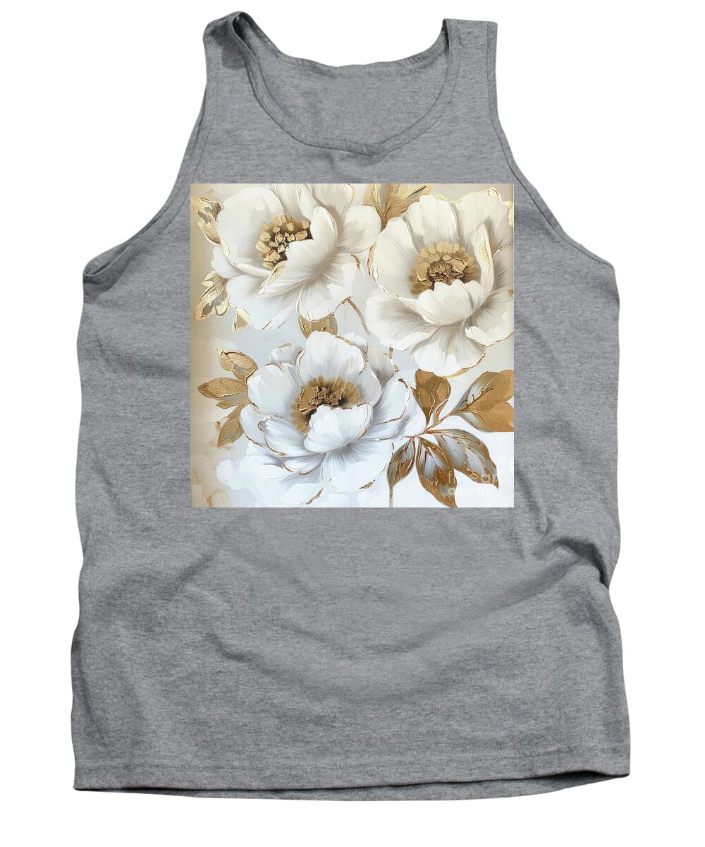 Flowers Tank Top featuring the painting Visions Of White by Tina LeCour
