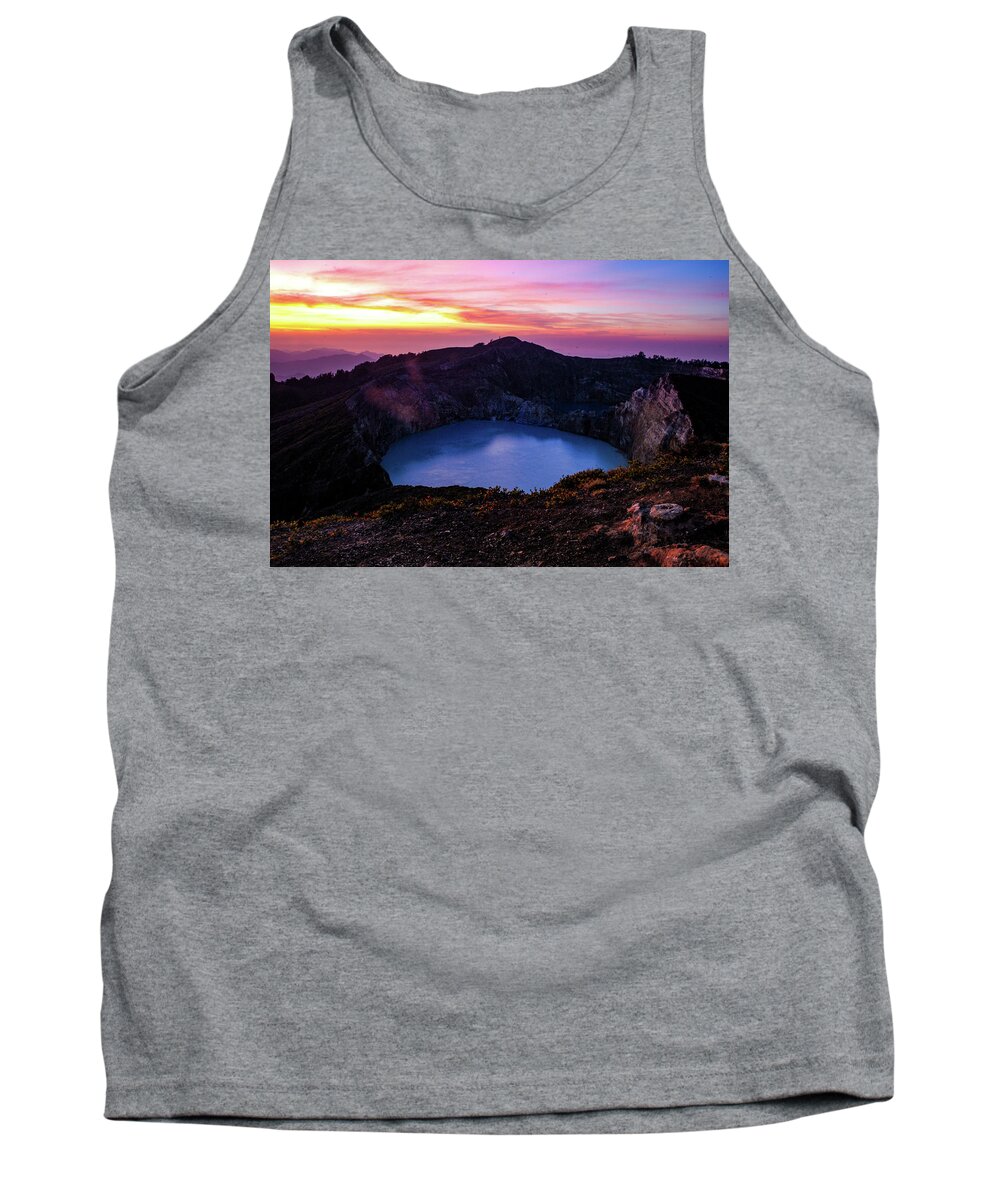 Volcano Tank Top featuring the photograph The Fire Of Heaven - Mount Kelimutu, Flores. Indonesia by Earth And Spirit
