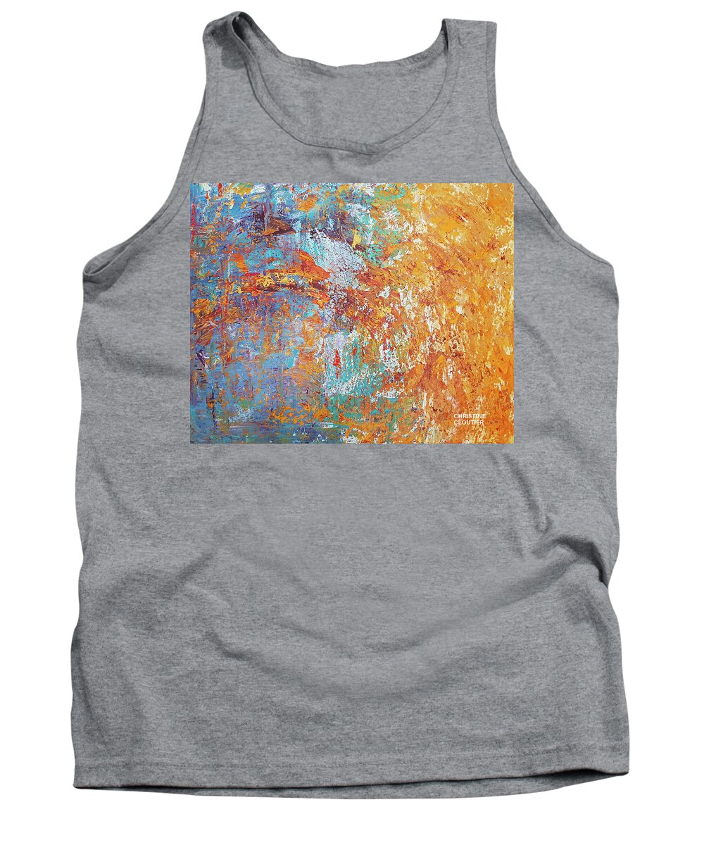Abstract Tank Top featuring the painting Wash over me by Christine Cloutier