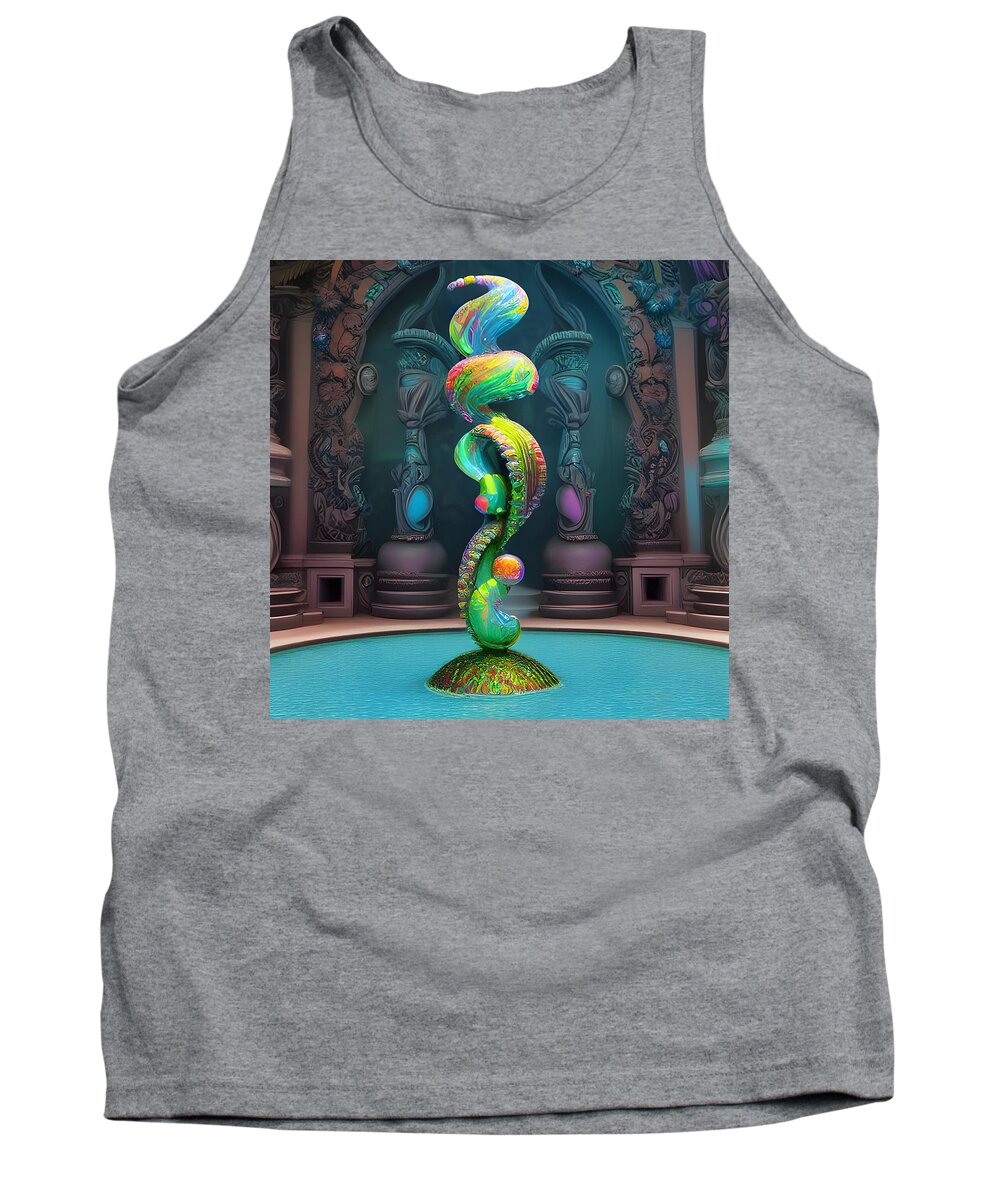 Digital Tank Top featuring the digital art Water Sculpture I by Beverly Read