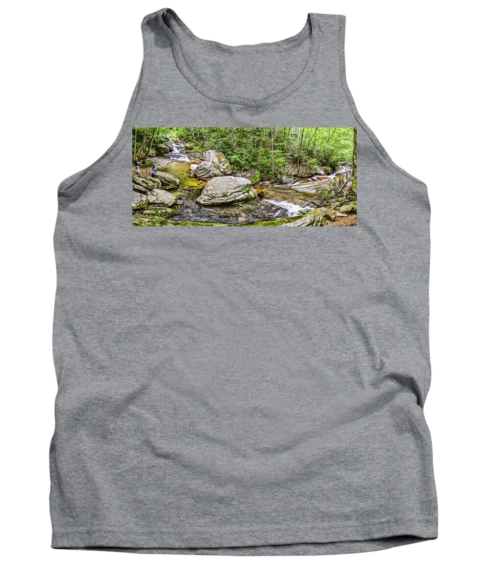 Waterfall Tank Top featuring the photograph Waterfall Panoramic by WAZgriffin Digital