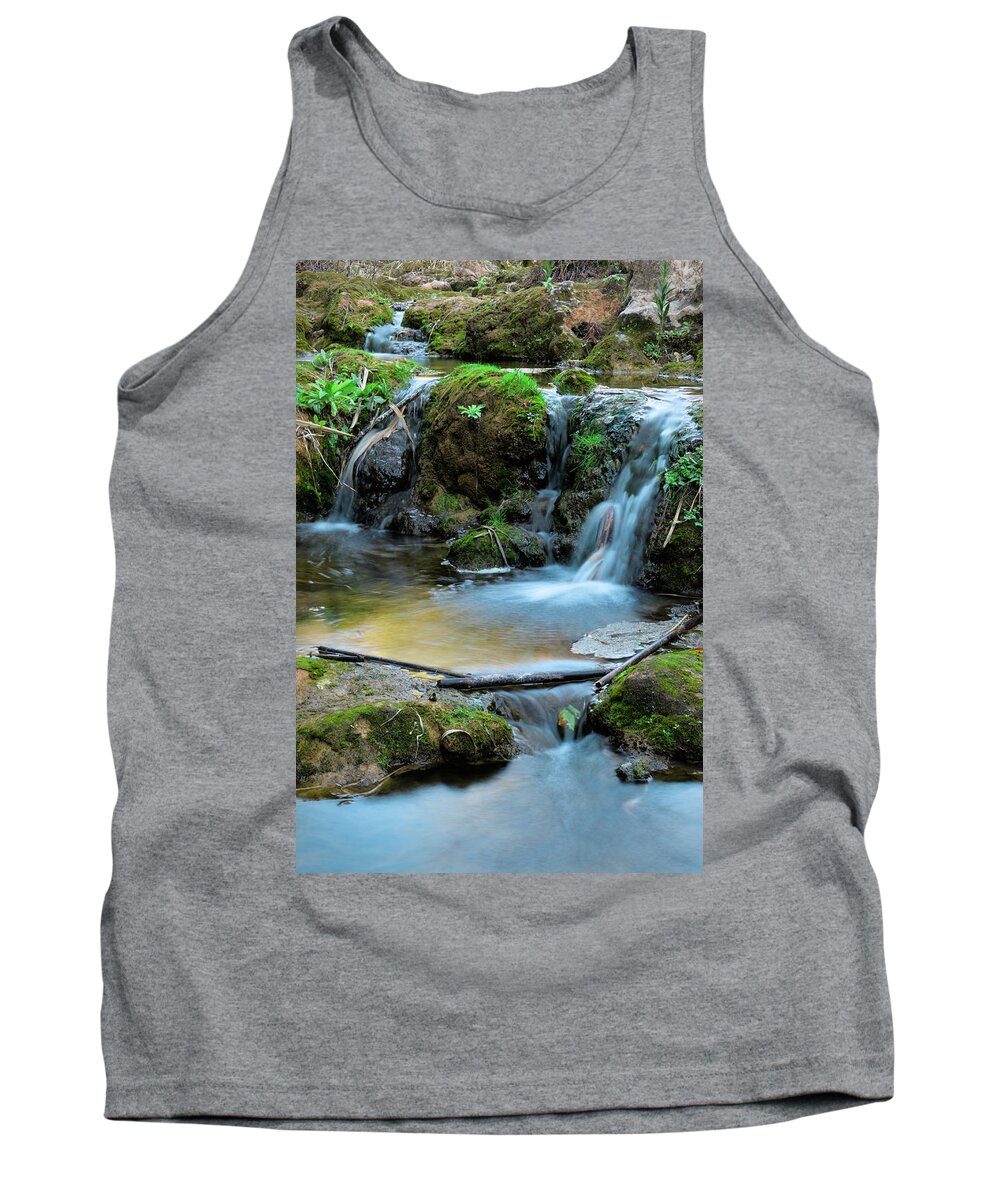 Pego Do Inferno Tank Top featuring the photograph Waterfalls in Pego do Inferno. Tavira by Angelo DeVal