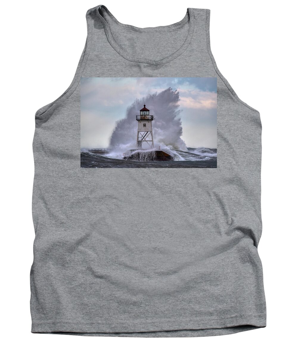 Lighthouse Tank Top featuring the photograph Waves by Paul Freidlund