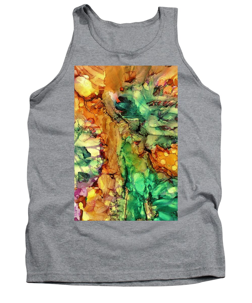 Flower Tank Top featuring the painting We used to be a garden by Angela Marinari