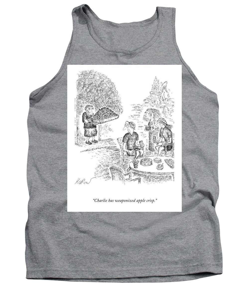 A25431 Tank Top featuring the drawing Weaponized Apple Crisp by Edward Koren