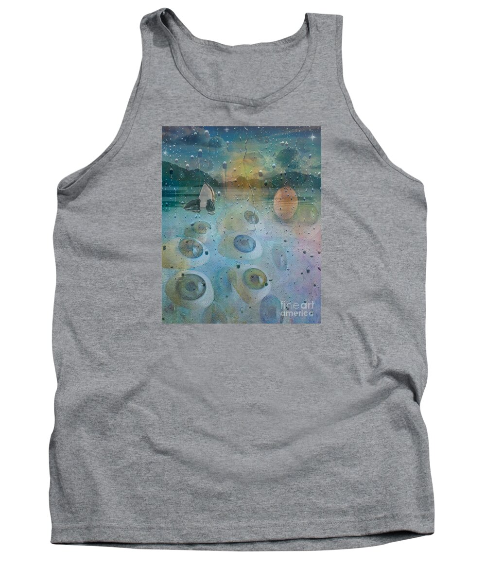 Orcas Island Tank Top featuring the digital art Whale Watchers by William Wyckoff