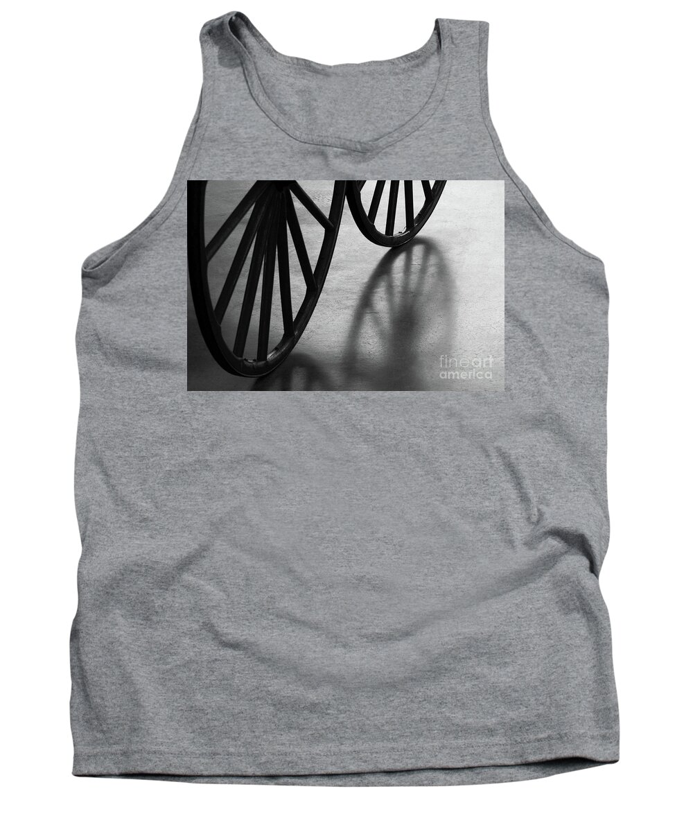 Wagon Tank Top featuring the photograph Wheel Old by Dan Holm